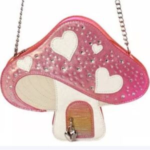 Mushroom Crossbody Bag Pink Vegan Leather